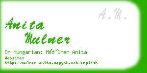 anita mulner business card